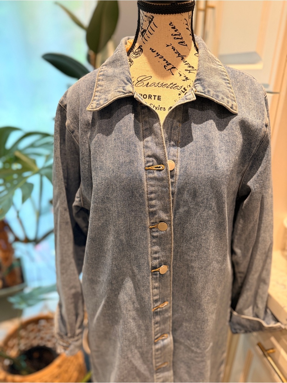 ST MRLO Denim Button-Front Shirt Dress